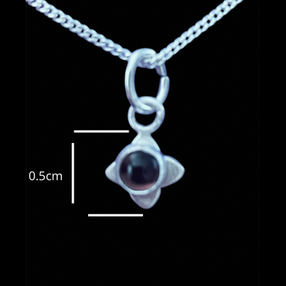 Fossil Ammonite & Engraved Wolf Sterling Silver Necklace
