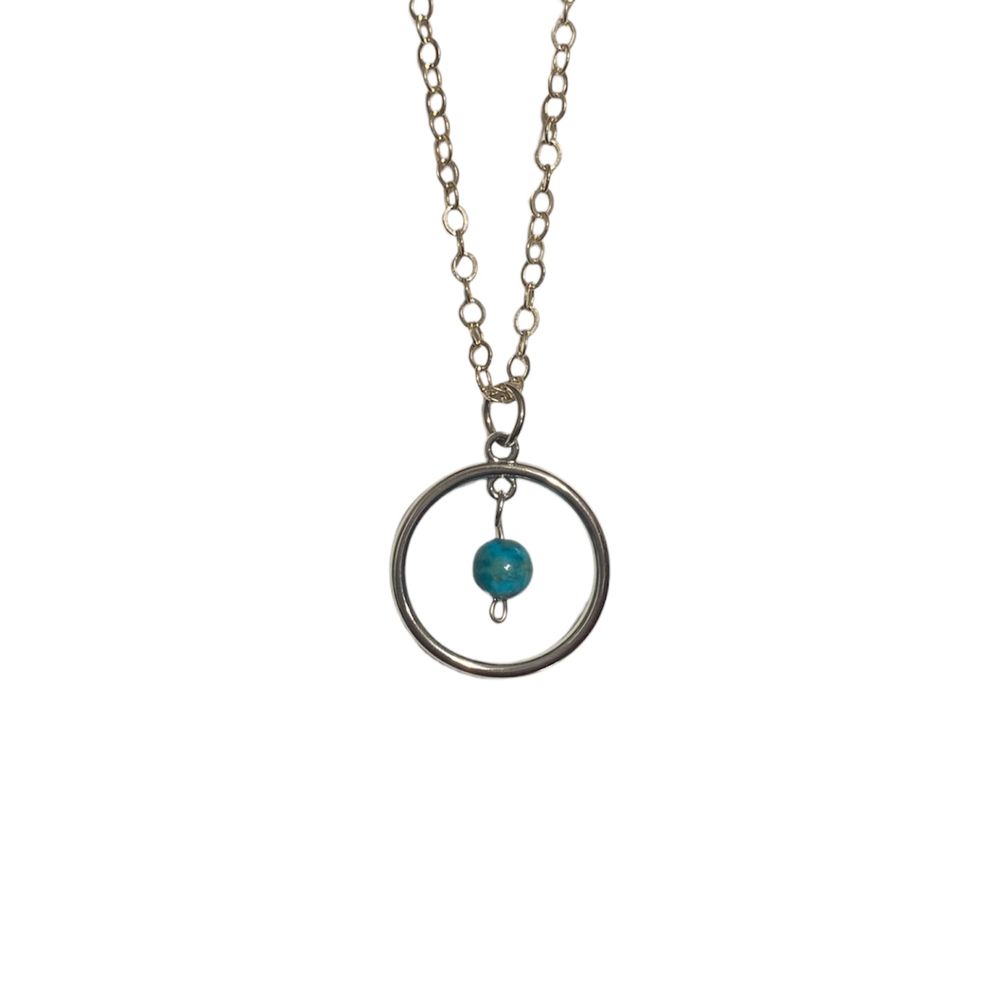 Colliers rond en acier inoxydable avec pierre fine