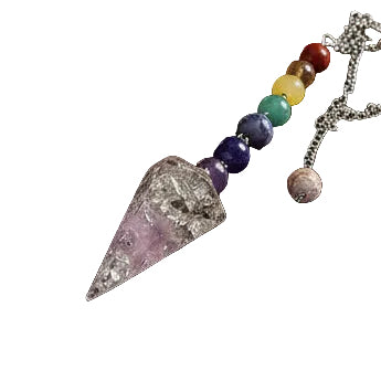 Pendules | Pierres fine en résine améthyste longues chakras