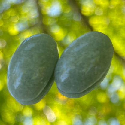 Paire de Cabochons Aventurine Verte – Ovales 15 x 9,3 mm