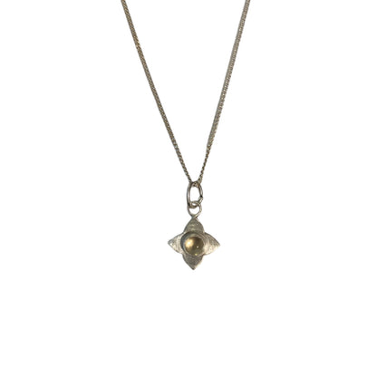 Collier pendentif – Pierre et Fleur en Argent Sterling
