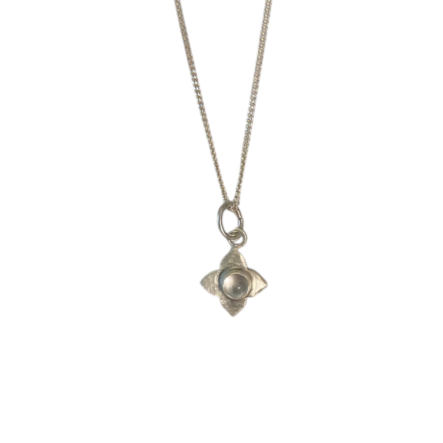 Collier pendentif – Pierre et Fleur en Argent Sterling