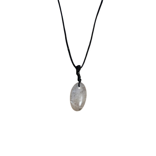 Collier Quartz Fumé – Pendentif Rond