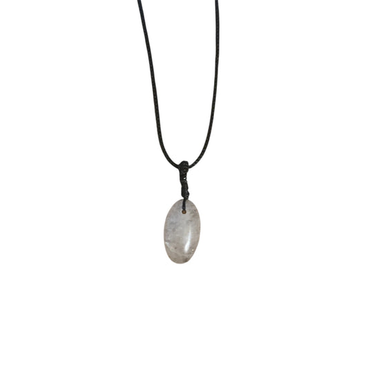Collier Quartz Fumé – Pendentif Oval