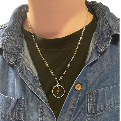 Colliers rond en acier inoxydable avec pierre fine