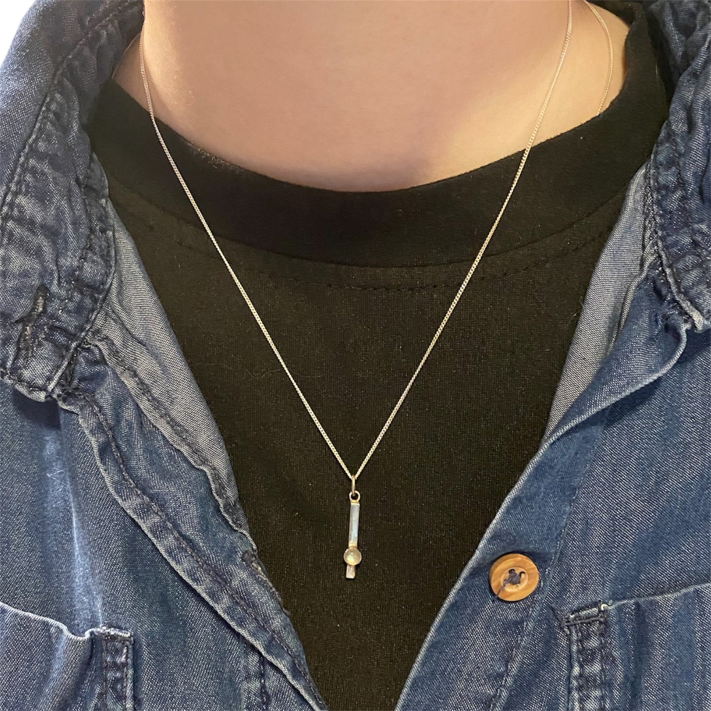 Collier pendentif – Rectangulaire en Argent Sterling