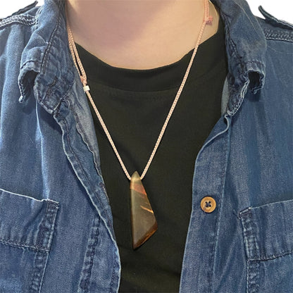 Purple-Pink Resin and Wood Necklace / RBC17