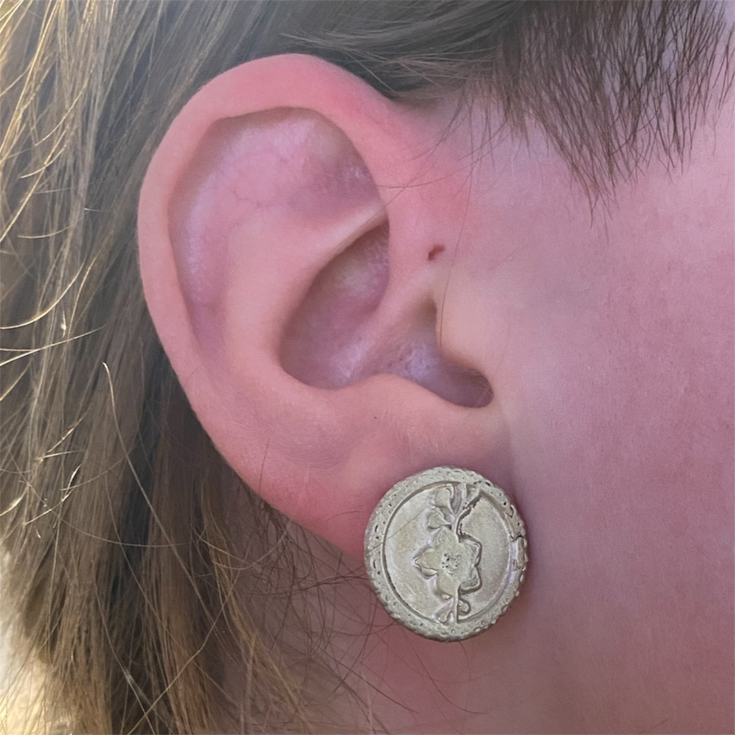 Fossil Ammonite & Engraved Wolf Sterling Silver Necklace
