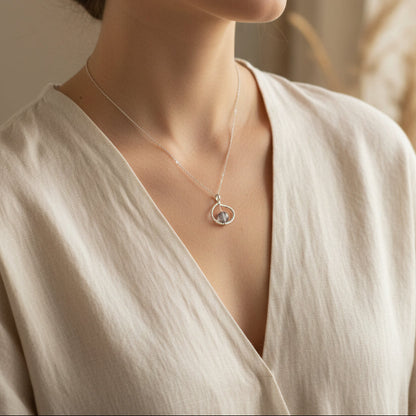 Colliers spirales en argent sterling avec pierre fine labradorite