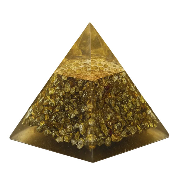 pyramide en resine | Pierre or