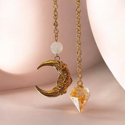 pendules | Pierres fin Quartz blanc en résine or petite taille
