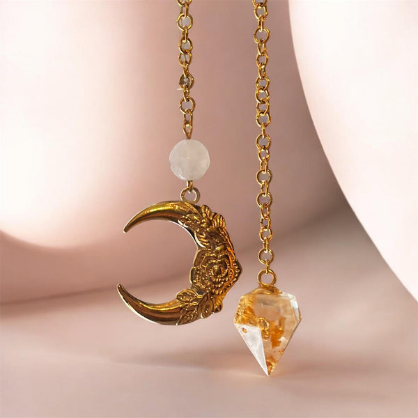 pendules | Pierres fin Quartz blanc en résine or petite taille