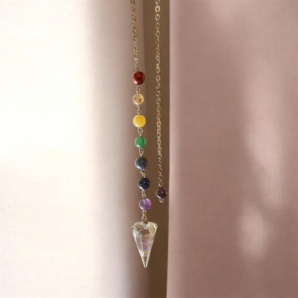 Pendules | Pierres fine en résine améthyste longues chakras