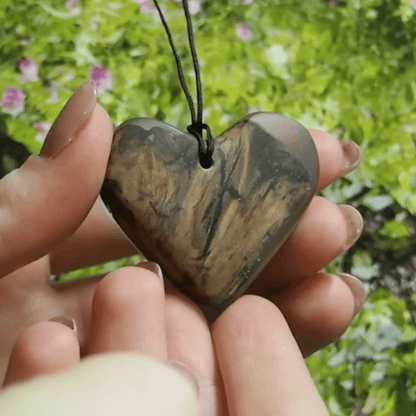 Collier cœur résine transparente avec bois | Créations Jeanne