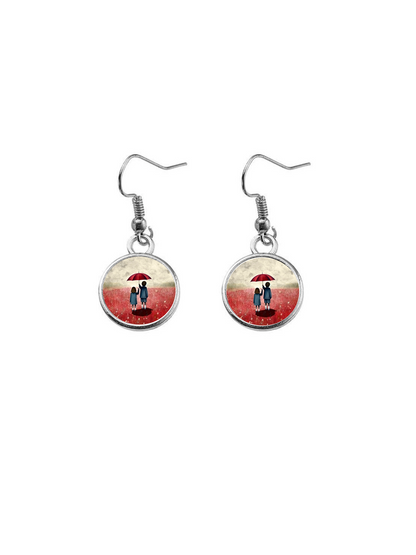 Boucles d'oreilles PARAPLUIE ROUGE 12mm