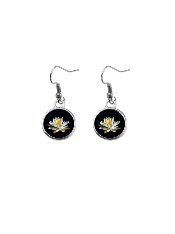 Boucles d'oreilles NÉNUPHAR BLANC 12mm