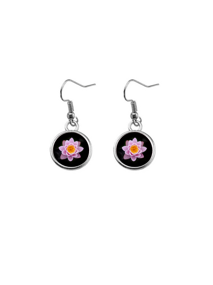 Boucles d'oreilles NÉNUPHAR ROSE 12mm