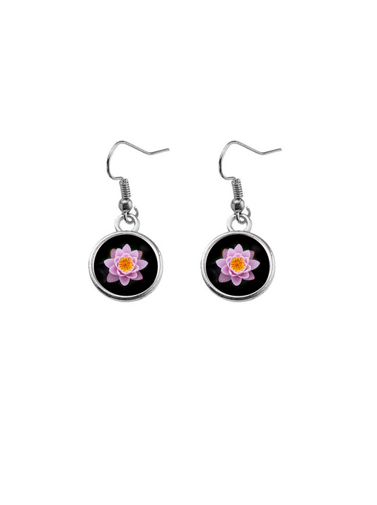 Boucles d'oreilles NÉNUPHAR ROSE 12mm