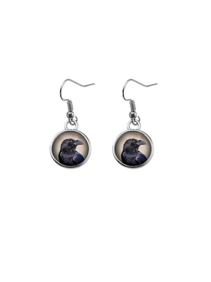 Boucles d'oreilles LE BEAU CORBEAU 12mm