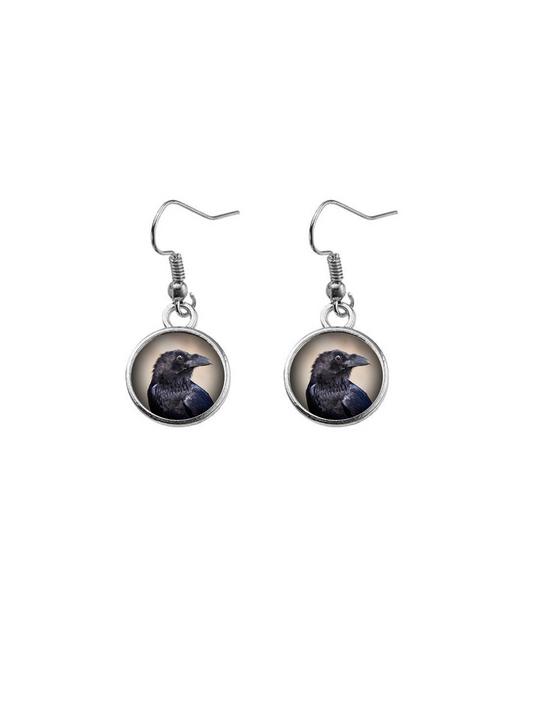 Boucles d'oreilles LE BEAU CORBEAU 12mm