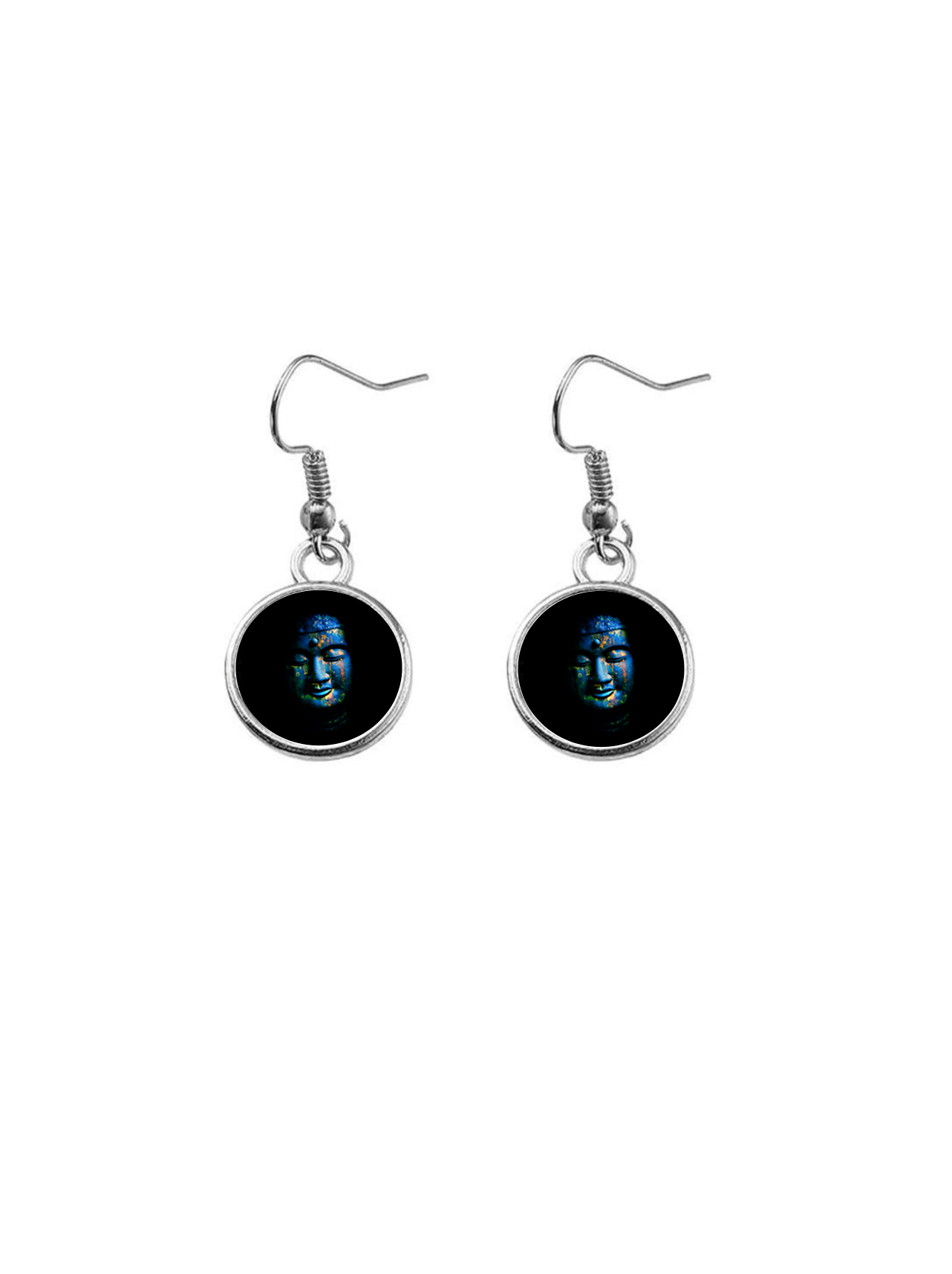 Boucles d'oreilles BOUDDHA BLEU 12mm