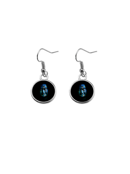 Boucles d'oreilles BOUDDHA BLEU 12mm