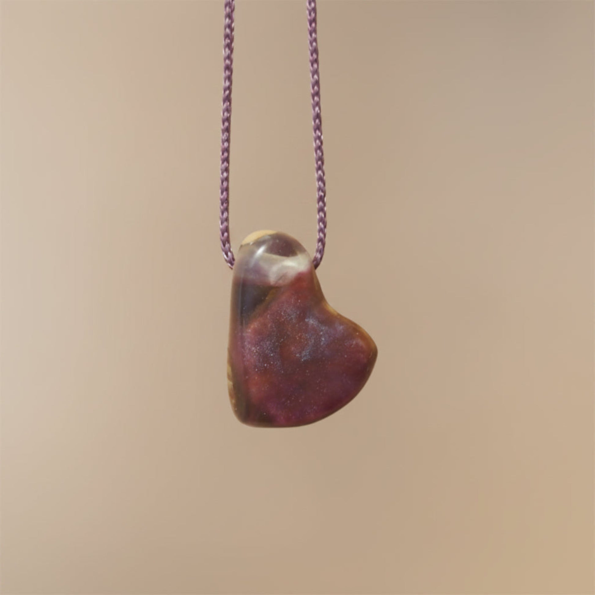 bijou coeur bois et resine artisan