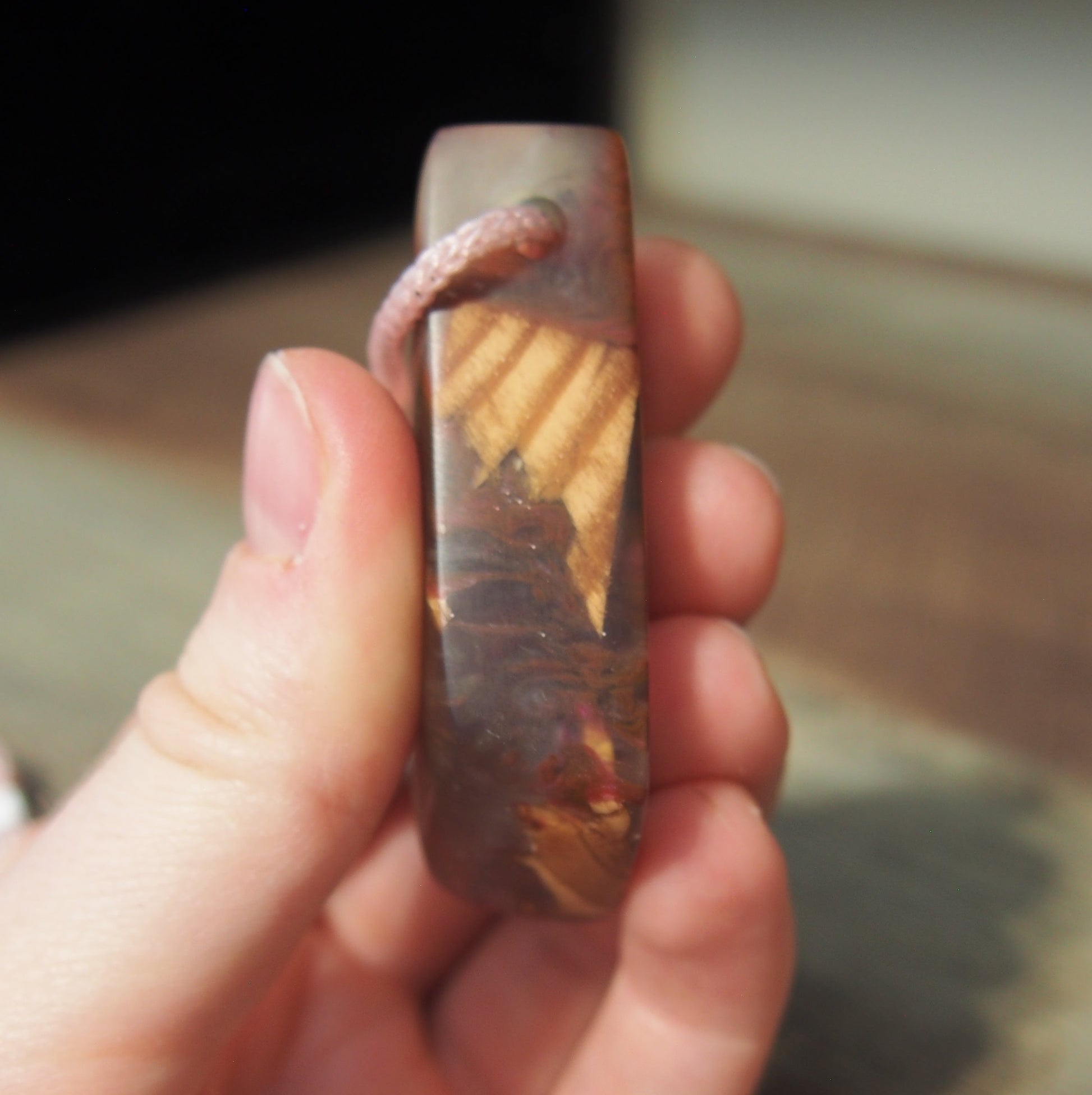 collier bois naturel resine design fait main unique