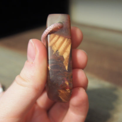 collier bois naturel resine design fait main unique