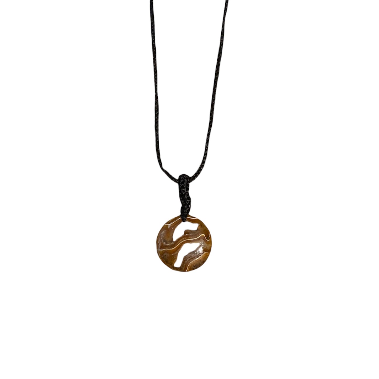 collier pierre naturelle Pierre  Ammonite Fossile Rond Mince