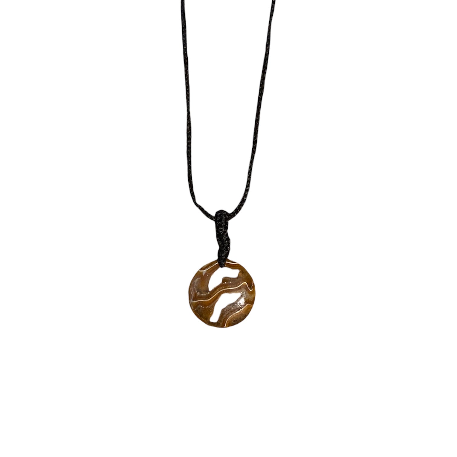 collier pierre naturelle Pierre  Ammonite Fossile Rond Mince