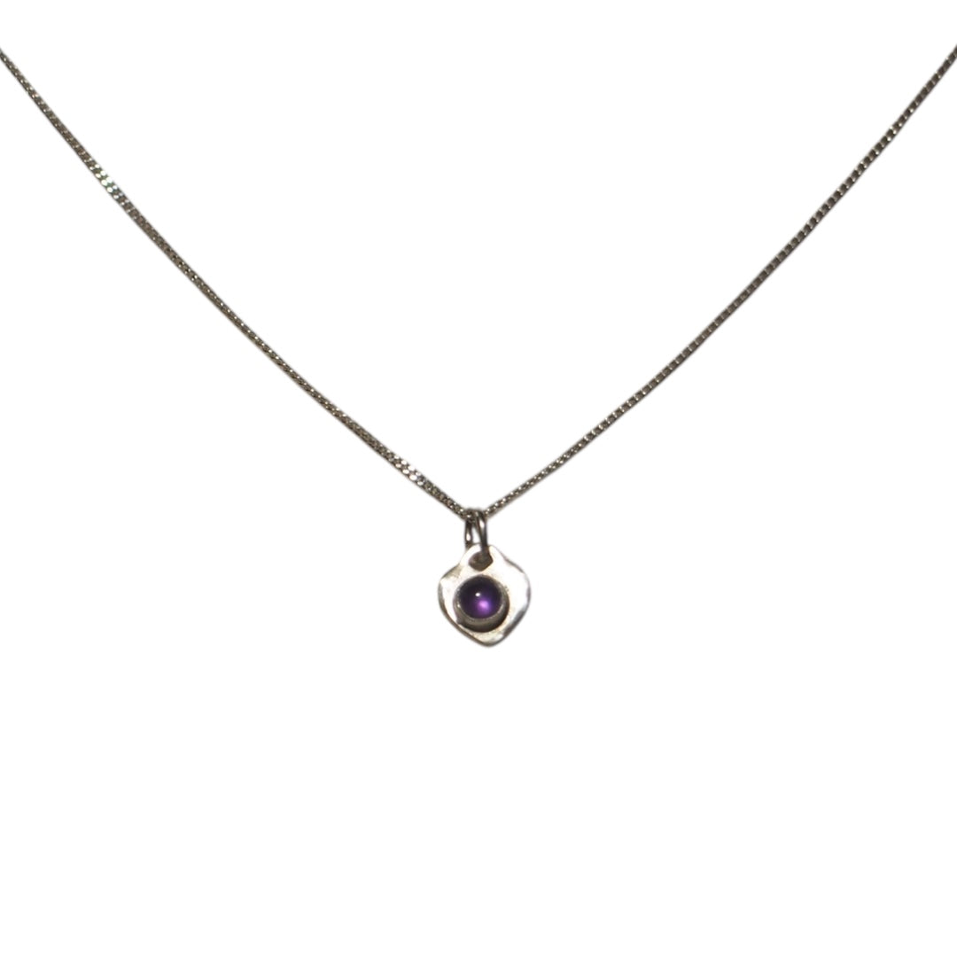 collier pour femme en argent cœur en améthyste