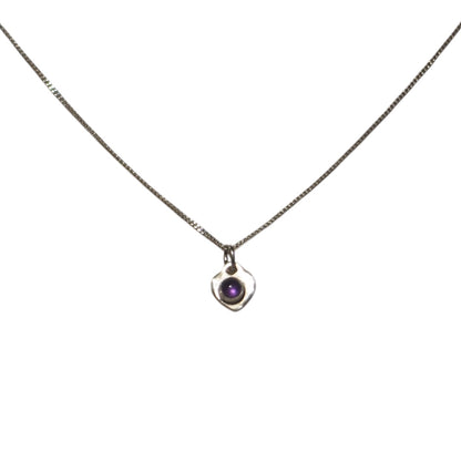 collier pour femme en argent cœur en améthyste