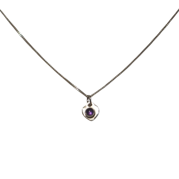 collier pour femme en argent cœur en améthyste