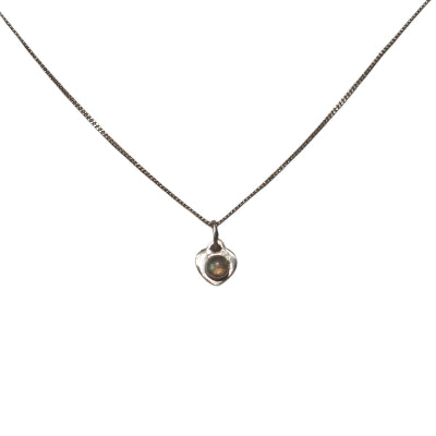 collier pour femme en argent cœur en labradorite