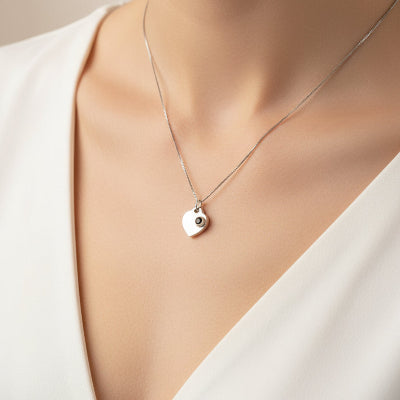 collier pour femme en argent cœur en quartz fumé