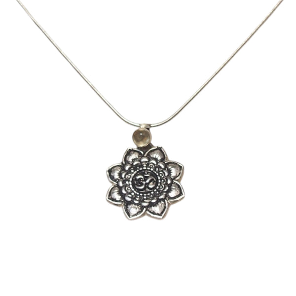 collier pour femme en argent mandala om Citrine