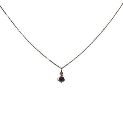 collier pour femme en argent petite fleur en améthyste