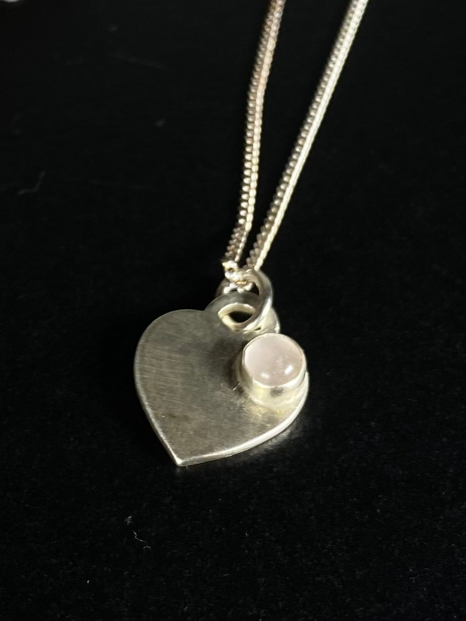 Colliers pendentif coeurs de 12 x 14 mm avec pierre en argent sterling | Creationsjeanne