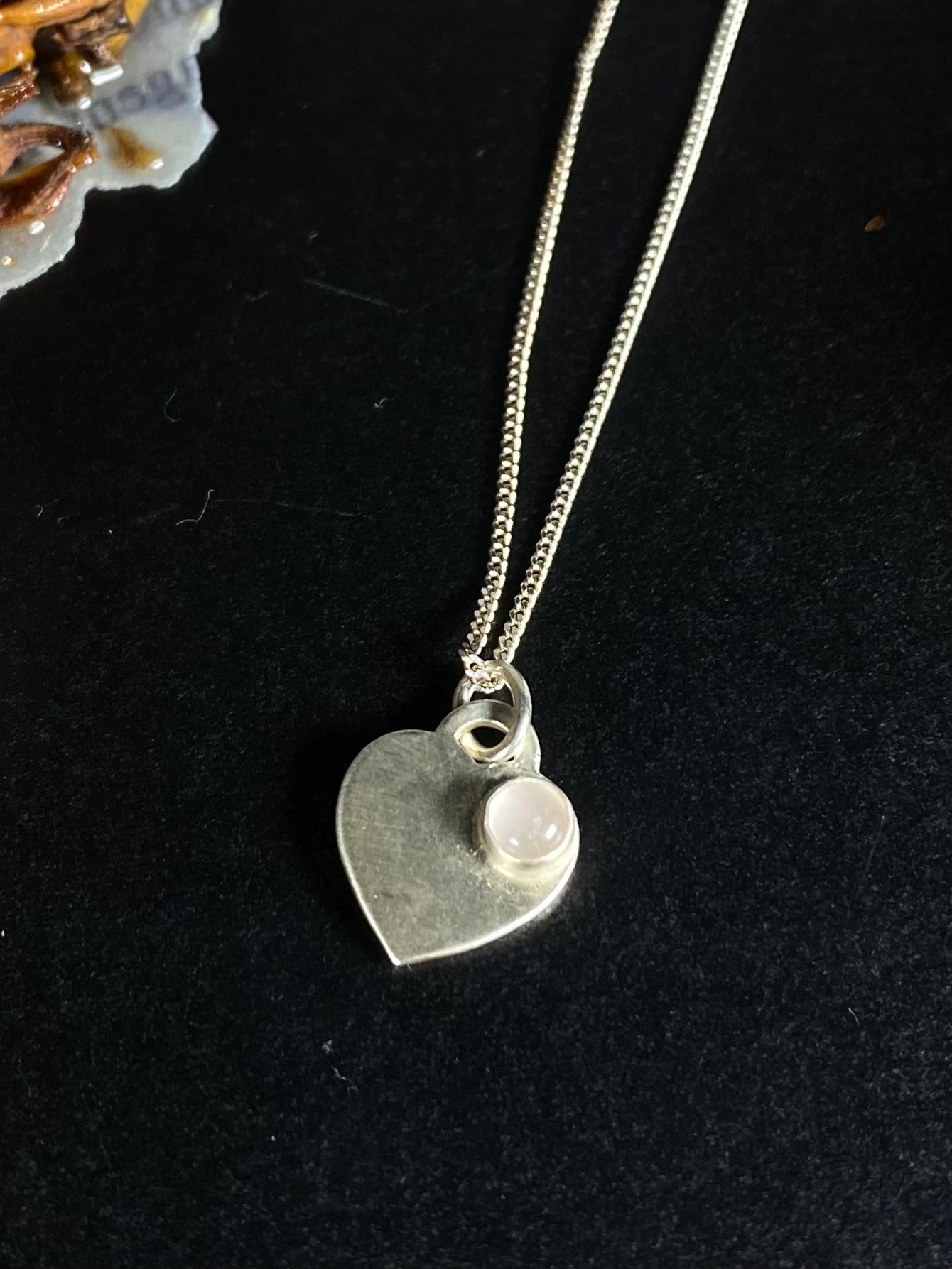 Colliers pendentif coeurs de 12 x 14 mm avec pierre en argent sterling | Creationsjeanne