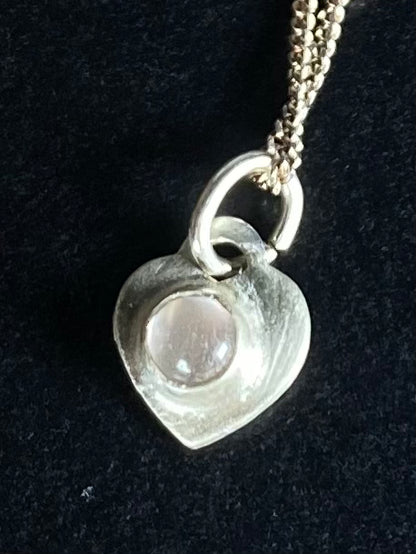 Colliers pendentif coeurs de 8 x 9 mm avec pierre en argent sterling | Creationsjeanne