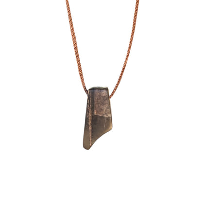 Collier rectangulaire / résine avec bois (RBC61)