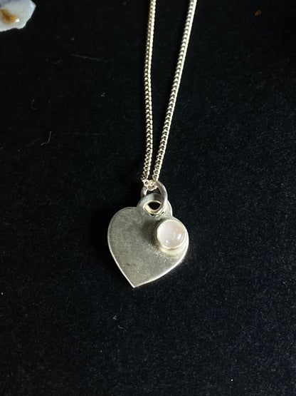 Colliers pendentif coeurs de 12 x 14 mm avec pierre en argent sterling | Creationsjeanne