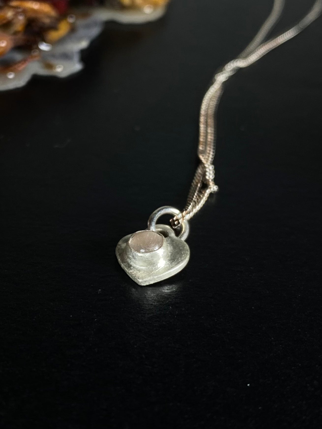 Colliers pendentif coeurs de 8 x 9 mm avec pierre en argent sterling | Creationsjeanne