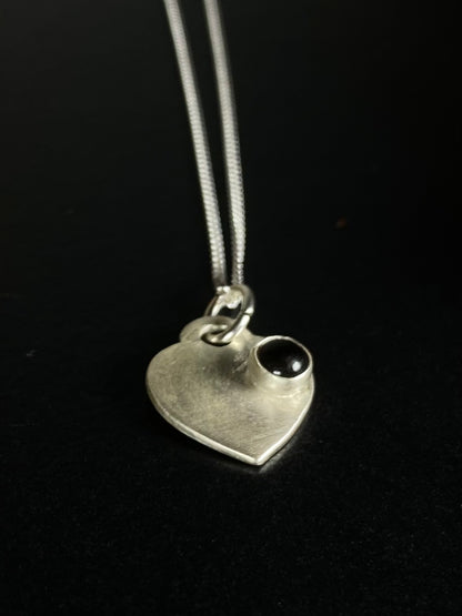 Colliers pendentif coeurs de 12 x 14 mm avec pierre en argent sterling | Creationsjeanne