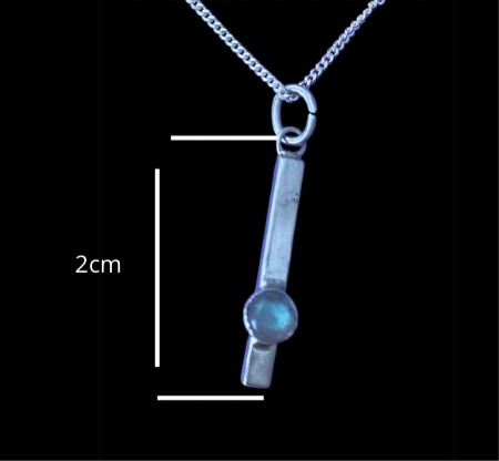 Colliers pendentif rectangulaire de 2,4 x 20 mm en argent sterling | Creationsjeanne