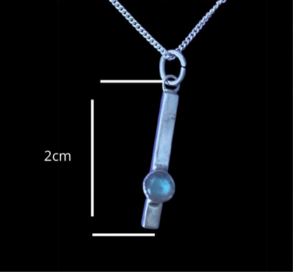 Colliers pendentif rectangulaire de 2,4 x 20 mm en argent sterling | Creationsjeanne